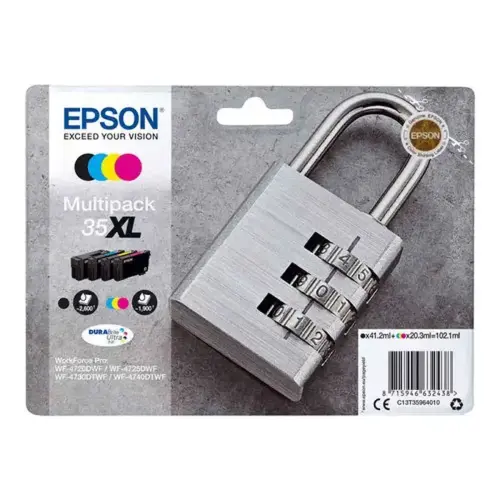 Pack de 4 cartouches d'encre C13T35964010 Cadenas XL - Noir / Cyan / Magenta / Jaune - Epson photo du produit