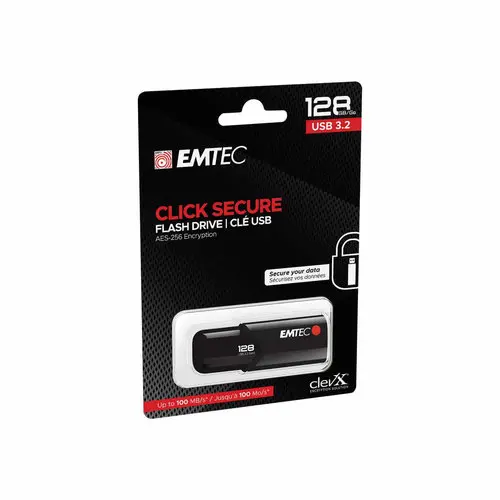 Emtec USB3.2 Click Secure B120 128GB photo du produit