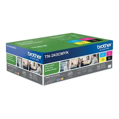 Pack de 4 toners TN243CMYK - Noir / Cyan / Magenta / Jaune - Brother photo du produit