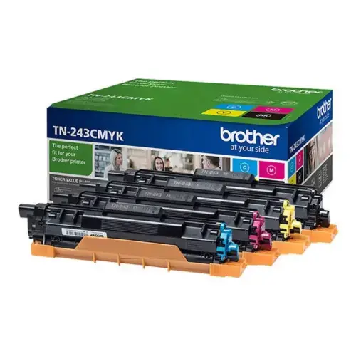Pack de 4 toners TN243CMYK - Noir / Cyan / Magenta / Jaune - Brother photo du produit