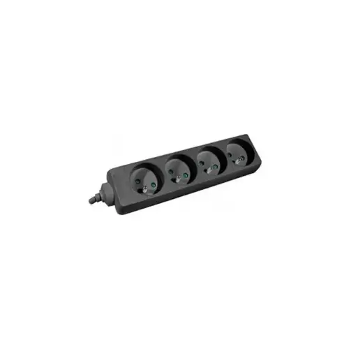 DEXLAN Multiprise 4 prises sans interrupteur noire - 1,5 m photo du produit