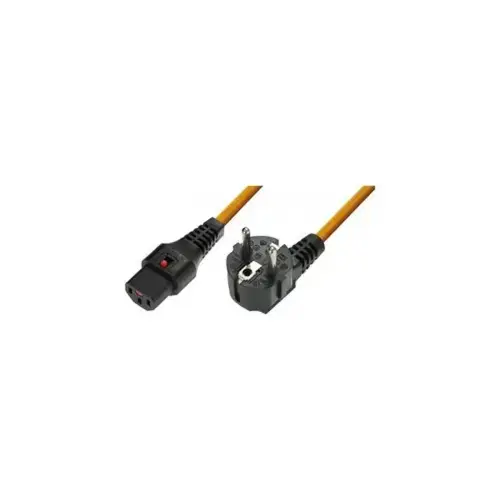 IEC-LOCK Cordon d alimentation CEE7 / C13 a verrouillage orange 2,0 m photo du produit