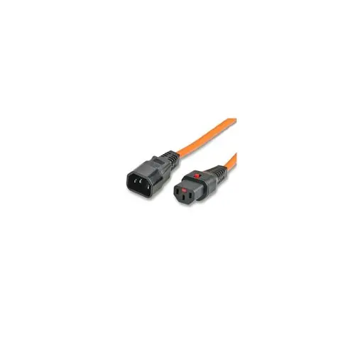 IEC-LOCK Rallonge d alimentation C14 / C13 a verrouillage orange 3,0 m photo du produit