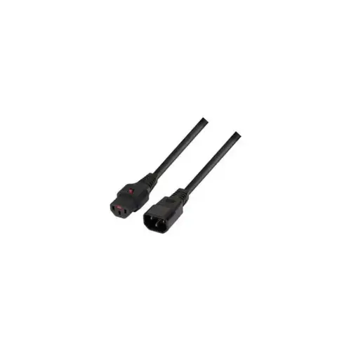 IEC-LOCK Rallonge d alimentation C14 / C13 a verrouillage noire - 2,0m photo du produit