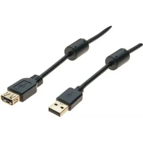 Rallonge USB 2.0 type A /A avec ferrites noire - 3,0 m photo du produit