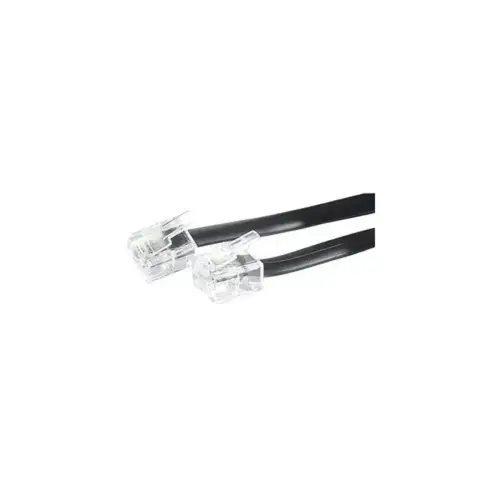 Cordon telephonique RJ11 / RJ11 noir - 5 m photo du produit