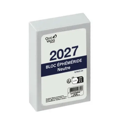 BLOC EPHEMERIDE NEUTRE FR 6,5x9,7 photo du produit