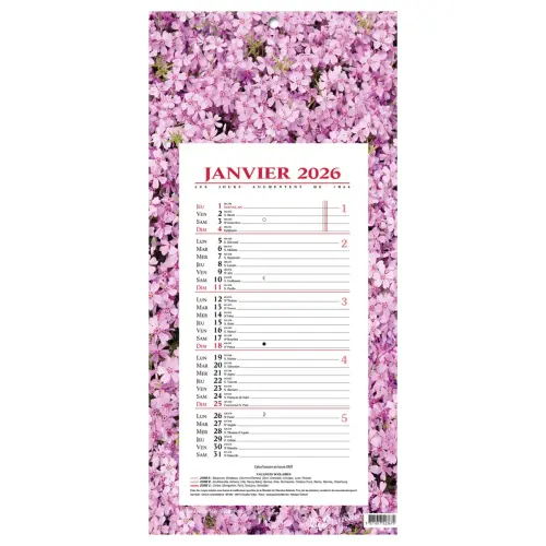 CAL BLOC MENSUEL 16X33,5 FR Fleurs p10 photo du produit