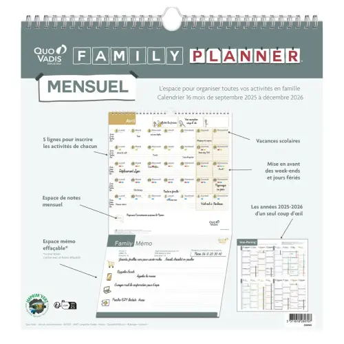 CAL FAMILY PLANNER MENSUEL FR Fam p5 photo du produit