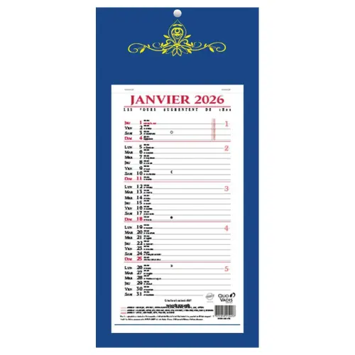CAL BLOC MENSUEL 20X41,5 FR Skytos p10 photo du produit