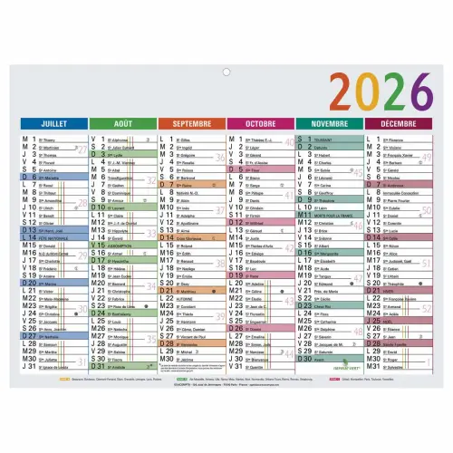 Calendrier 29,5x22 Multicolore 6 mois photo du produit