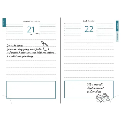 Agenda Journ EasyDay 15 Mini Labo Bleu photo du produit