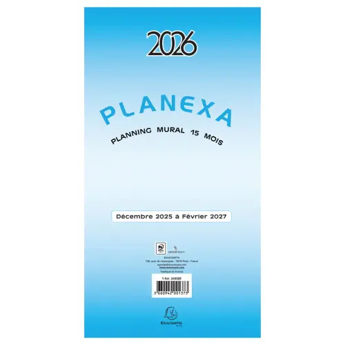 Planexa 5 volets mural 15 mois photo du produit