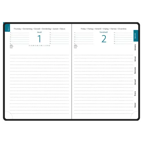 Agenda Journalier EasyDay 17 Ondine Bleu photo du produit