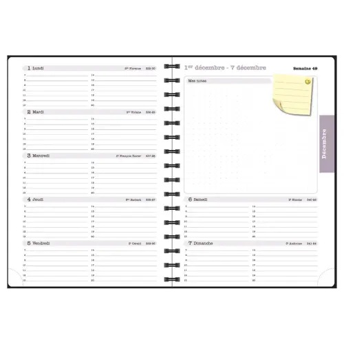 Semainier Lady 20S Sophie Adde Fleurs photo du produit