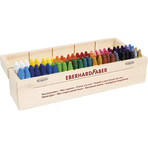 EBERHARD FABER Craie de cire COLORI, boîte en bois de 100 photo du produit