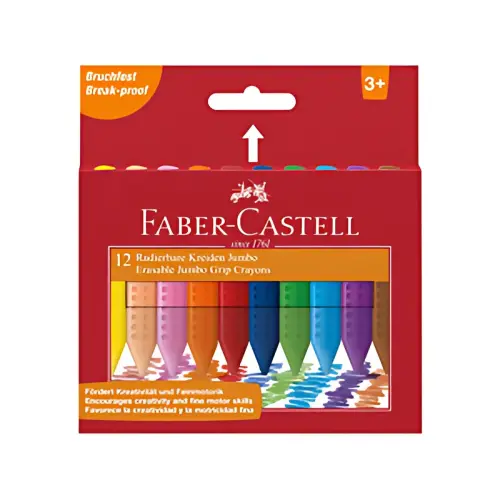 FABER-CASTELL Craies effacables JUMBO, étui carton de 12 photo du produit