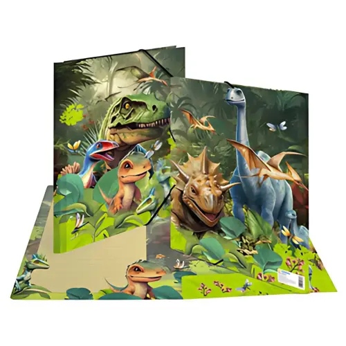 HERMA Chemise &agrave; &eacute;lastique 'Dino World', carton, A4 photo du produit