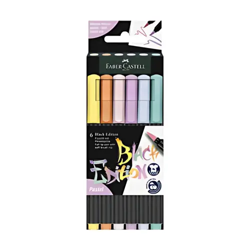FABER-CASTELL Feutre Black Edition pastel, étui de 6 photo du produit