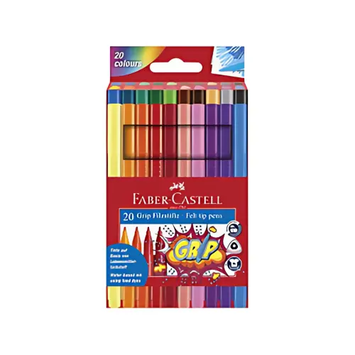 FABER-CASTELL Stylo feutre GRIP COLOUR MARKER, étui de 20 photo du produit