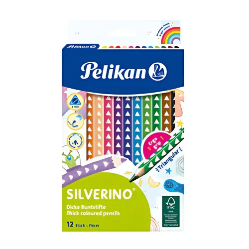 Pelikan Crayon de couleur triangulaire SILVERINO gros, étui photo du produit
