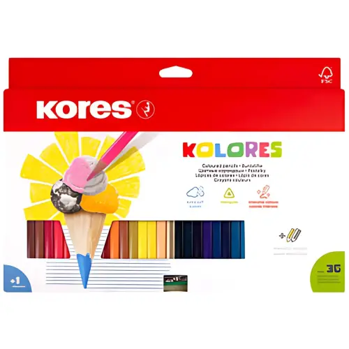 Kores Crayon de couleur triangulaire 'Kolores', étui carton photo du produit