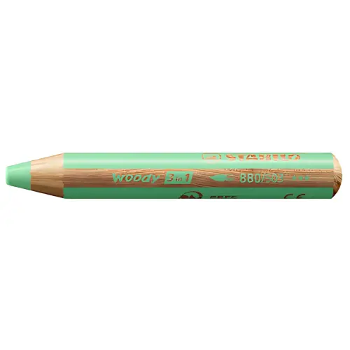 STABILO Crayon multi-talents woody 3en1, rond, vert pastel photo du produit