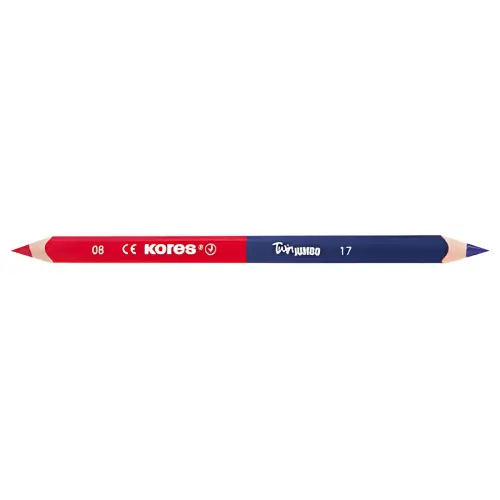 Kores Crayon de couleur TWIN Jumbo, bleu/rouge, triangulaire photo du produit