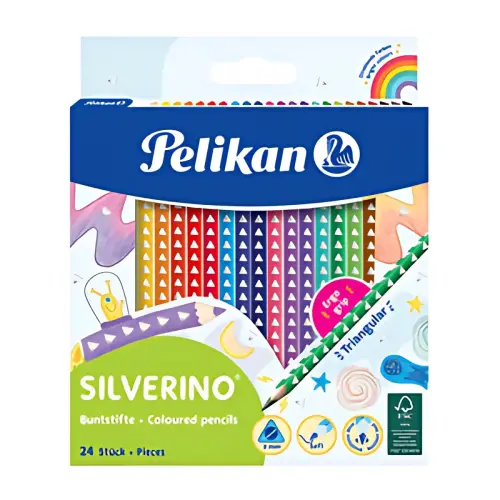 Pelikan Crayon de couleur triangulaire SILVERINO fin, étui photo du produit