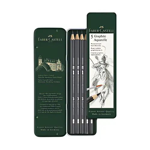 FABER-CASTELL Crayon GRAPHITE AQUARELLE, &eacute;tui de 5 photo du produit