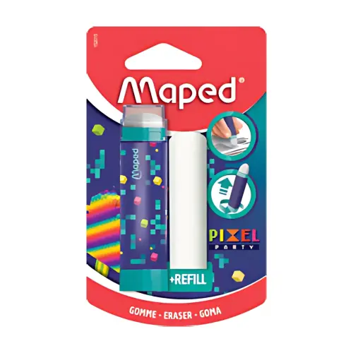 MAPED Gomme PIXEL PARTY + gomme de rechange, blister photo du produit