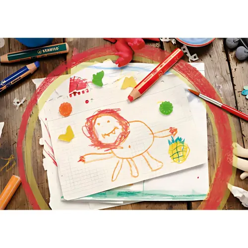 Crayon multi-talents woody 3 en 1 - rond - Vert jade - Stabilo photo du produit