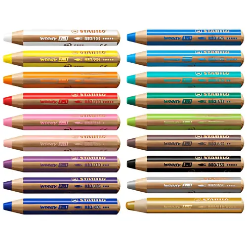 Crayon multi-talents woody 3 en 1 - rond - Vert jade - Stabilo photo du produit