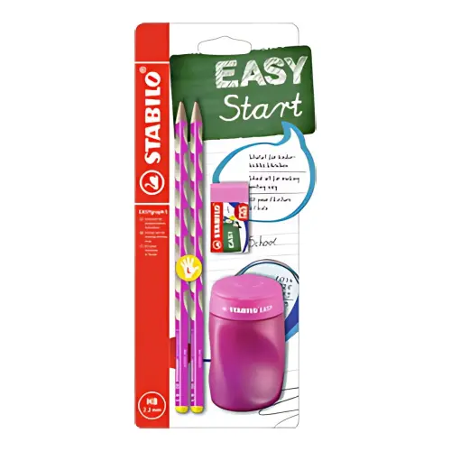 STABILO Kit d'écriture école EASYgraph 'S', droitier, rose photo du produit