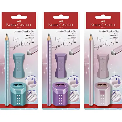 Kit d'écriture Jumbo GRIP SPARKLE - Assorti - Faber-Castell photo du produit