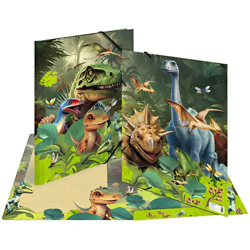 HERMA Chemise &agrave; &eacute;lastique 'Dino World', carton, A3 photo du produit