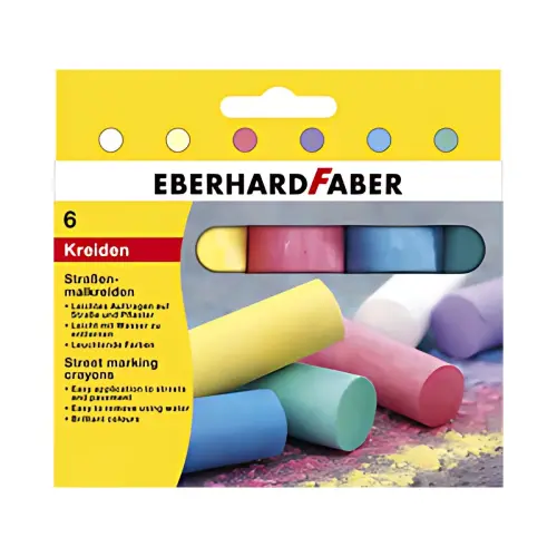 EBERHARD FABER Craie de trottoir, &eacute;tui en carton de 6 photo du produit