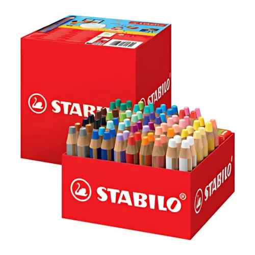 Crayon multitalent woody 3 en 1 - pack &eacute;colier de 76 - Stabilo photo du produit