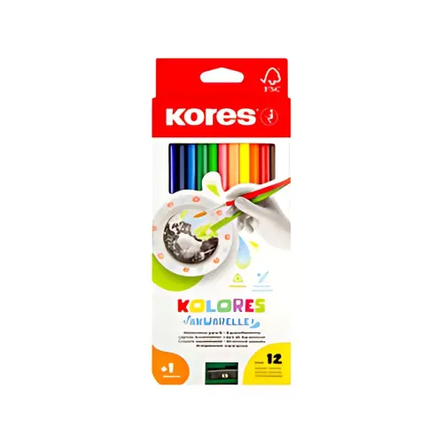 Kores Crayon de couleur aquarellable 'Akuarelle', étui de 12 photo du produit