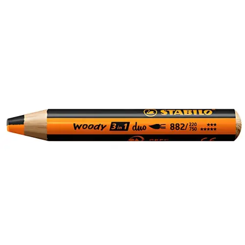 STABILO Crayon multi-talents woody 3en1 duo, orange/noir photo du produit