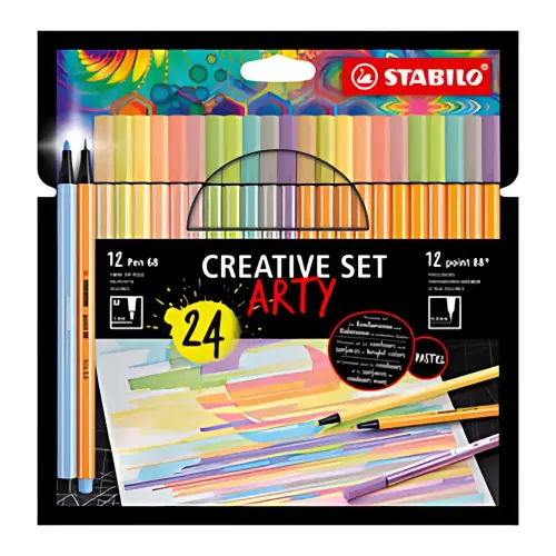 STABILO Set créatif point 88/Pen 68 ARTY, étui carton de 24 photo du produit