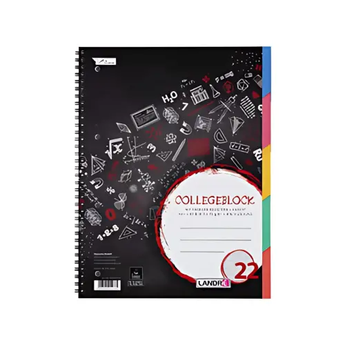 LANDRÉ Cahier à spirale avec intercalaires 'COLLEGE', A4, photo du produit