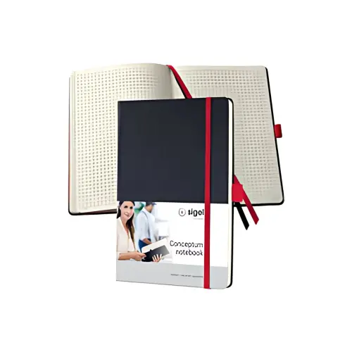 sigel Carnet de notes Conceptum, A5, quadrill&eacute;, noir/rouge photo du produit