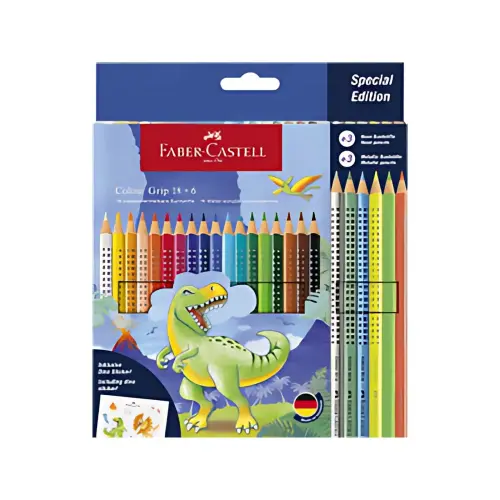 Crayon de couleur Colour GRIP Dino - 18+6 - Faber-Castell photo du produit