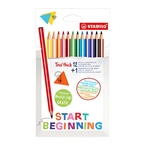 STABILO Crayon de couleur triangulaire épais TRIO, étui photo du produit