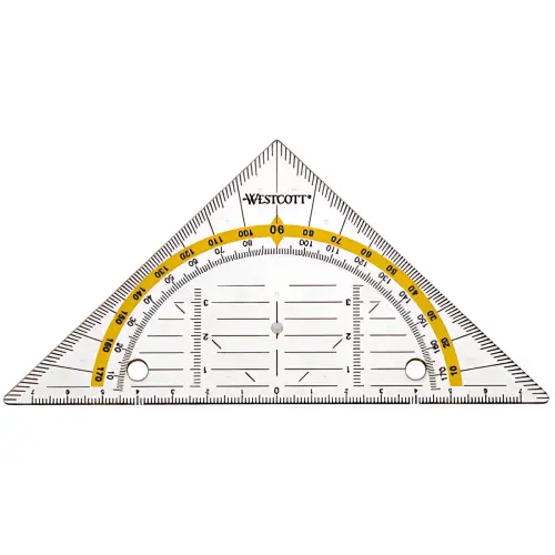 WESTCOTT Equerre géométrique avec perforations pour classeur photo du produit