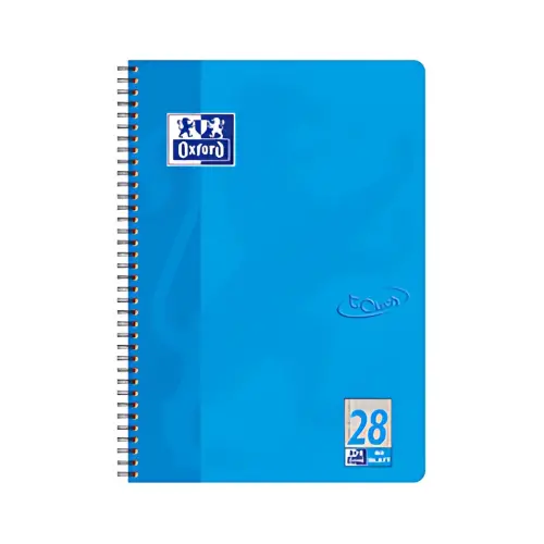 Oxford Cahier Touch, A4+, quadrillé, 160 pages, bleu mer photo du produit