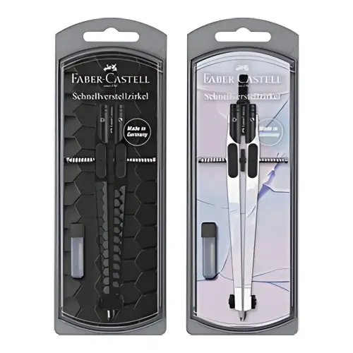 5 FABER-CASTELL Compas &agrave; r&eacute;glage rapide DARK & BRIGHT, assorti photo du produit