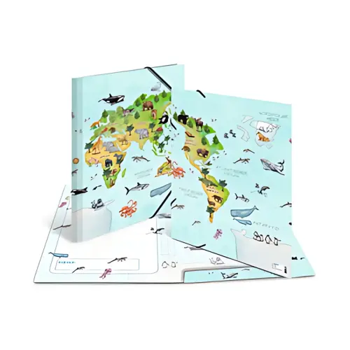 HERMA Chemise à élastiques 'Mappemonde des animaux', A3 photo du produit