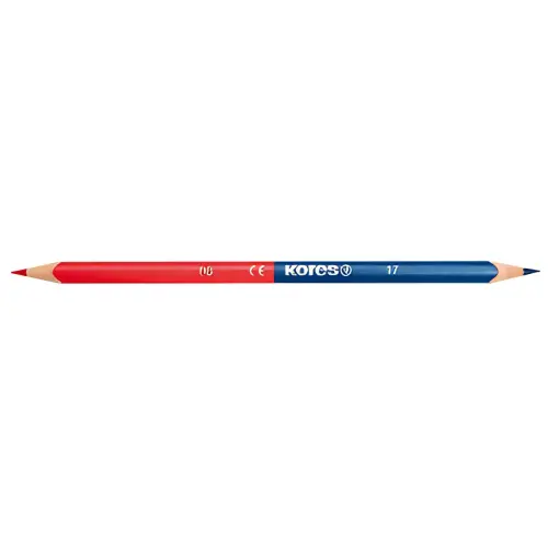 Kores Crayons de couleur TWIN, triangulaire, bleu / rouge photo du produit
